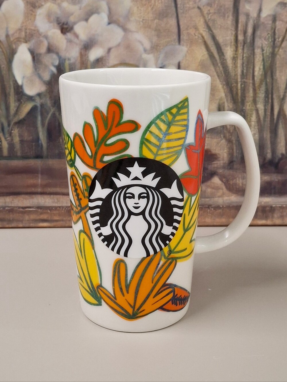 Starbucks Fall Leaves Leaf Design Coffee Tea Mug Cup 16 fl oz 2016